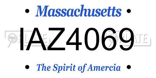 IAZ4069 Massachusetts License Plate