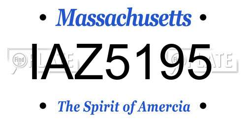 IAZ5195 Massachusetts License Plate