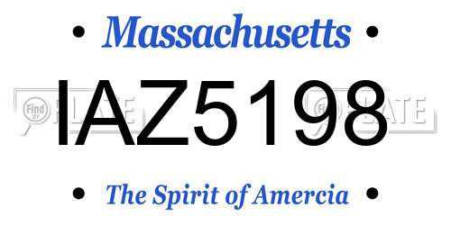 IAZ5198 Massachusetts License Plate