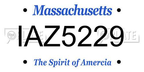 IAZ5229 Massachusetts License Plate