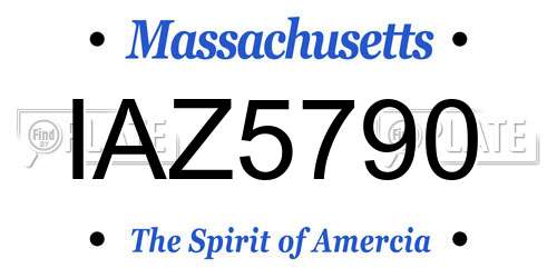 IAZ5790 Massachusetts License Plate