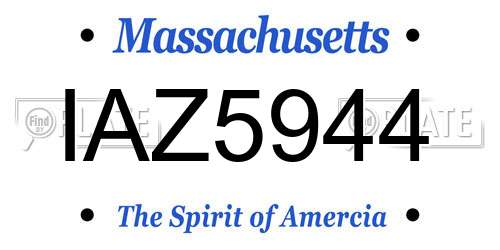 IAZ5944 Massachusetts License Plate