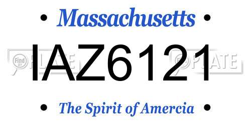 IAZ6121 Massachusetts License Plate