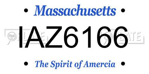 IAZ6166 Massachusetts License Plate