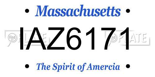 IAZ6171 Massachusetts License Plate