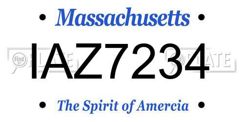 IAZ7234 Massachusetts License Plate