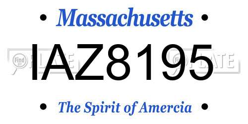 IAZ8195 Massachusetts License Plate