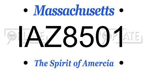 IAZ8501 Massachusetts License Plate