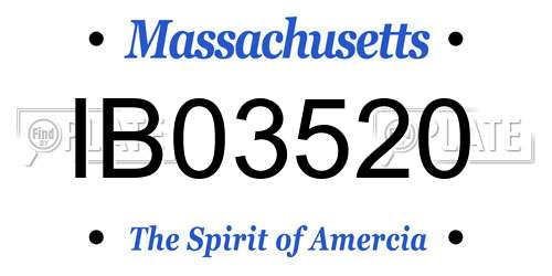 IB03520 Massachusetts License Plate