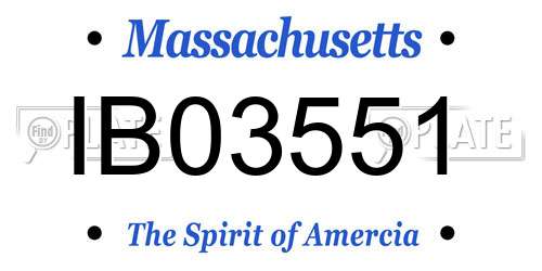 IB03551 Massachusetts License Plate