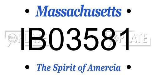 IB03581 Massachusetts License Plate
