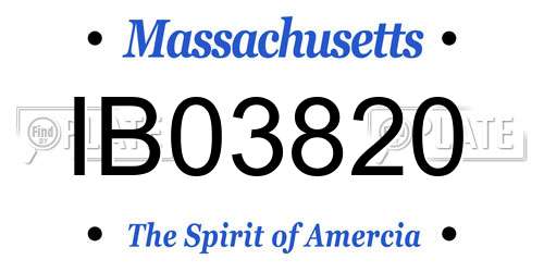 IB03820 Massachusetts License Plate