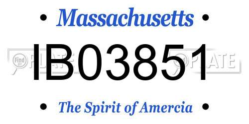 IB03851 Massachusetts License Plate