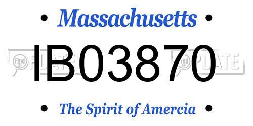 IB03870 Massachusetts License Plate