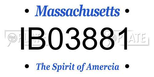 IB03881 Massachusetts License Plate