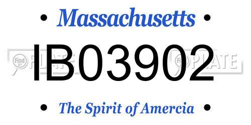 IB03902 Massachusetts License Plate