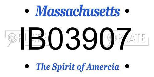 IB03907 Massachusetts License Plate