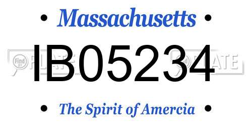 IB05234 Massachusetts License Plate
