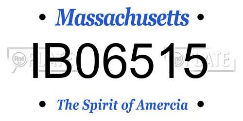 IB06515 Massachusetts License Plate