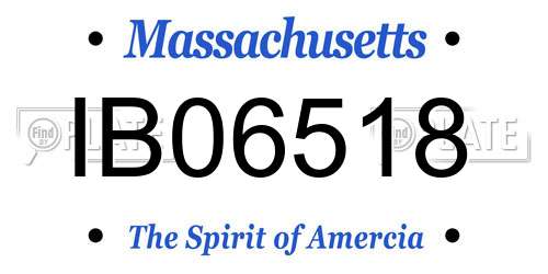 IB06518 Massachusetts License Plate