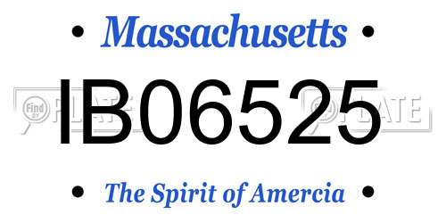 IB06525 Massachusetts License Plate