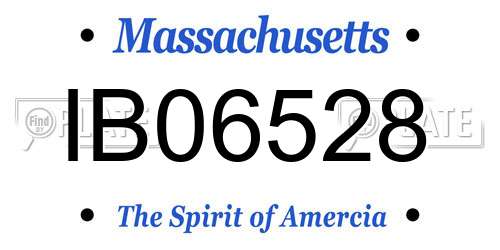 IB06528 Massachusetts License Plate