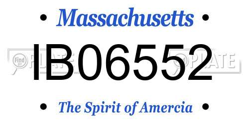 IB06552 Massachusetts License Plate