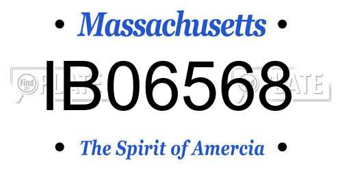 IB06568 Massachusetts License Plate