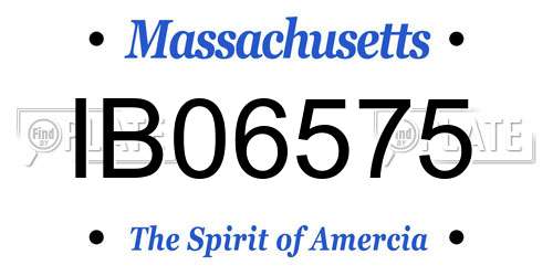 IB06575 Massachusetts License Plate