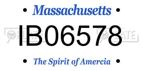 IB06578 Massachusetts License Plate