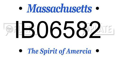 IB06582 Massachusetts License Plate