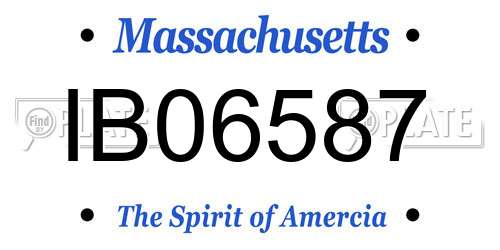 IB06587 Massachusetts License Plate
