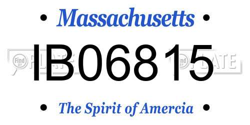 IB06815 Massachusetts License Plate
