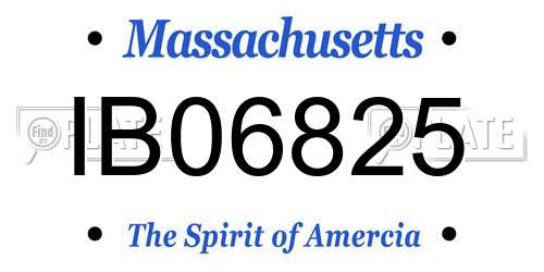 IB06825 Massachusetts License Plate