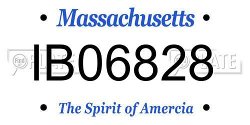 IB06828 Massachusetts License Plate