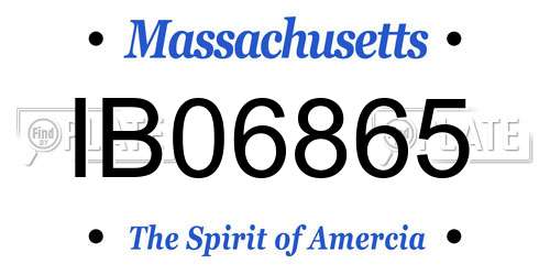 IB06865 Massachusetts License Plate