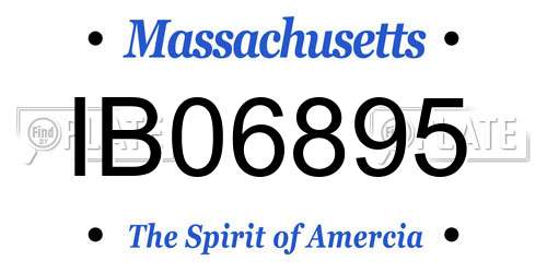 IB06895 Massachusetts License Plate