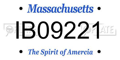IB09221 Massachusetts License Plate