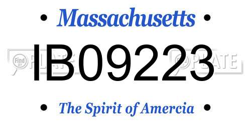 IB09223 Massachusetts License Plate