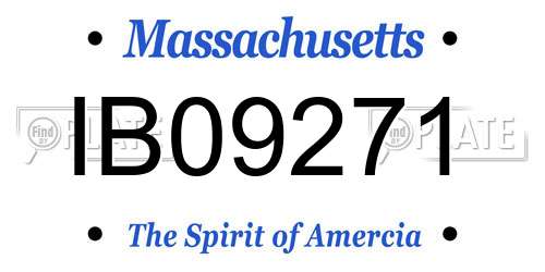 IB09271 Massachusetts License Plate