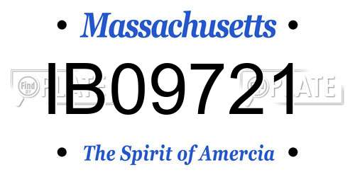 IB09721 Massachusetts License Plate