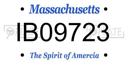 IB09723 Massachusetts License Plate