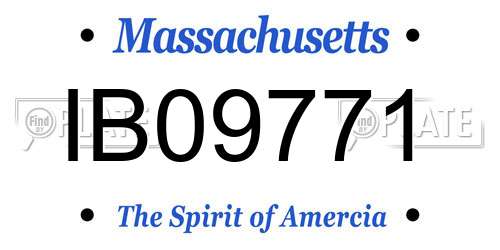 IB09771 Massachusetts License Plate