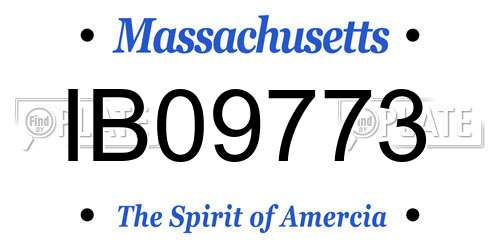 IB09773 Massachusetts License Plate