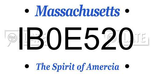 IB0E520 Massachusetts License Plate