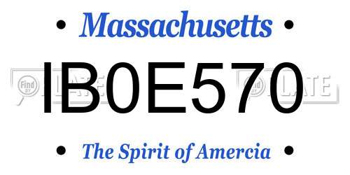 IB0E570 Massachusetts License Plate