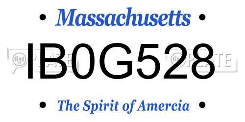 IB0G528 Massachusetts License Plate