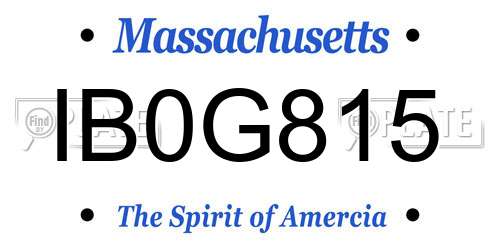 IB0G815 Massachusetts License Plate