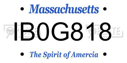 IB0G818 Massachusetts License Plate