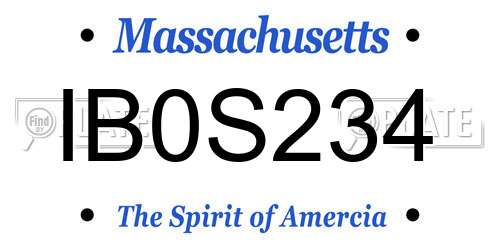 IB0S234 Massachusetts License Plate